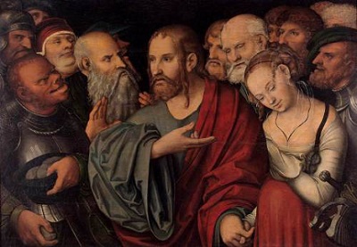 Cranach il Giovane, Cristo e l'adultera, Ermitage di San Pietroburgo