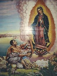 Mosaico raffigurante la Madonna di Guadalupe e Juan Diego